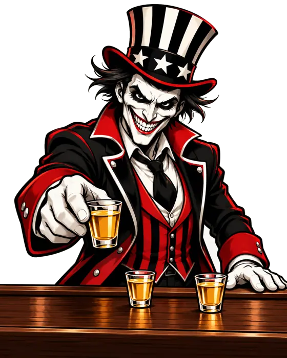 Sinister ringmaster bartender